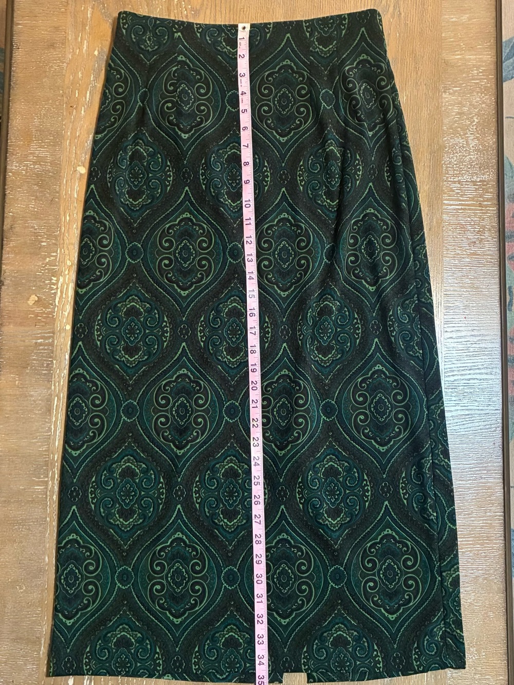 Briggs New York Dark Green Patterned Maxi Skirt